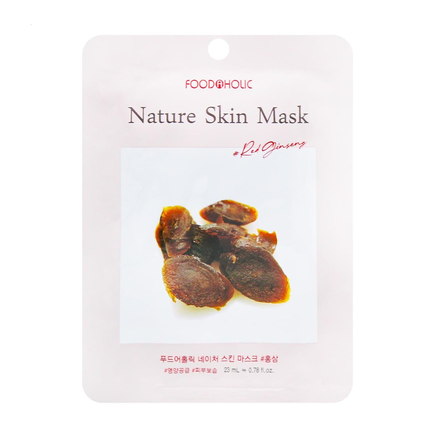 Тканинна маска для обличчя Food A Holic Nature Skin Mask з екстрактом червоного женшеню, 23 мл